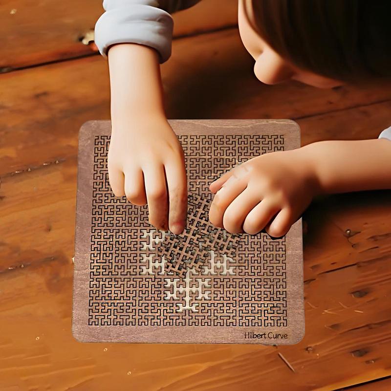 Fractal Tray Puzzles,Mind Bending Wooden Jigsaw Puzzle,Unique Irregular Creative Labyrinth Impossible Difficult