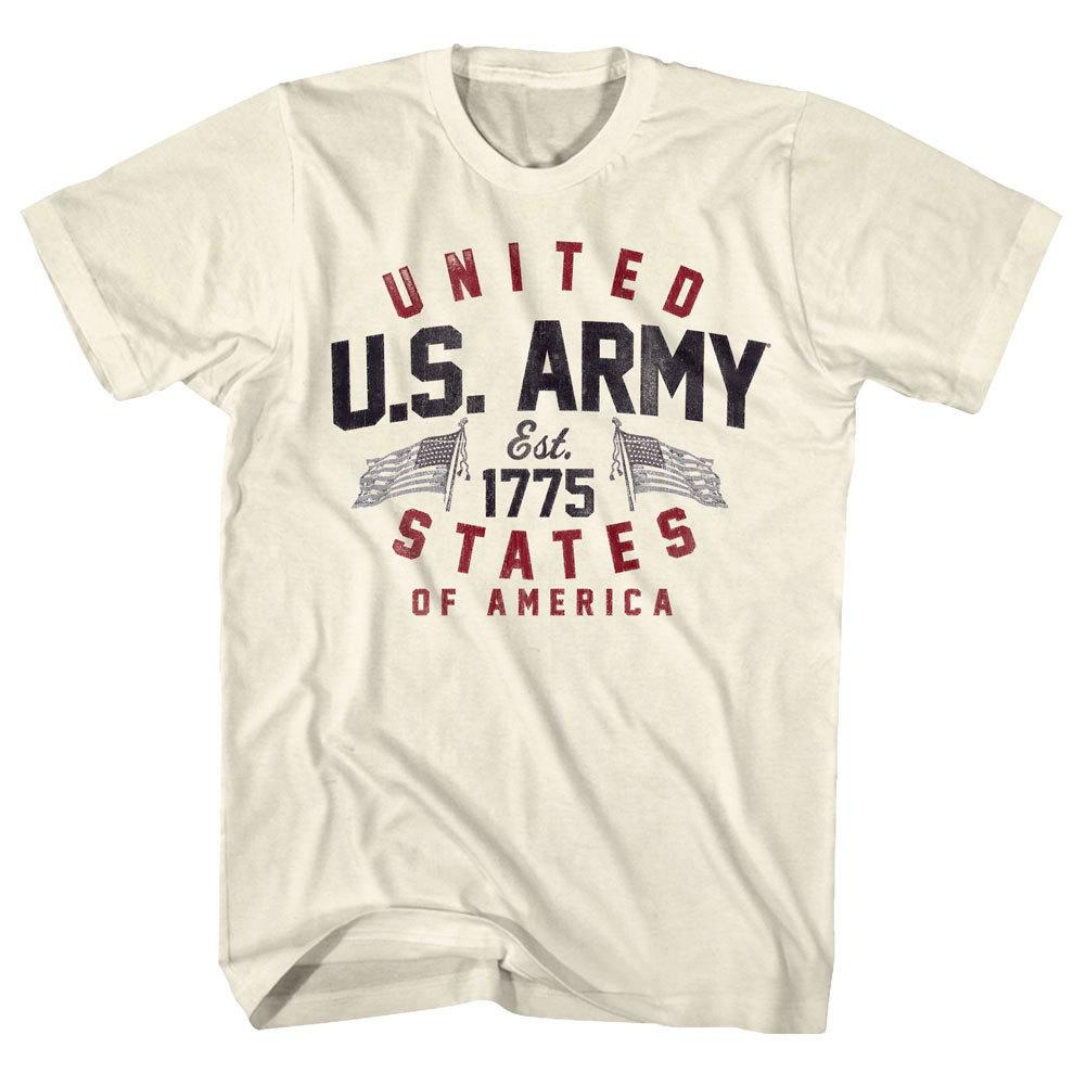 US Army United States of America Flags Est 1775 Men T Shirt Military Soldier XXL