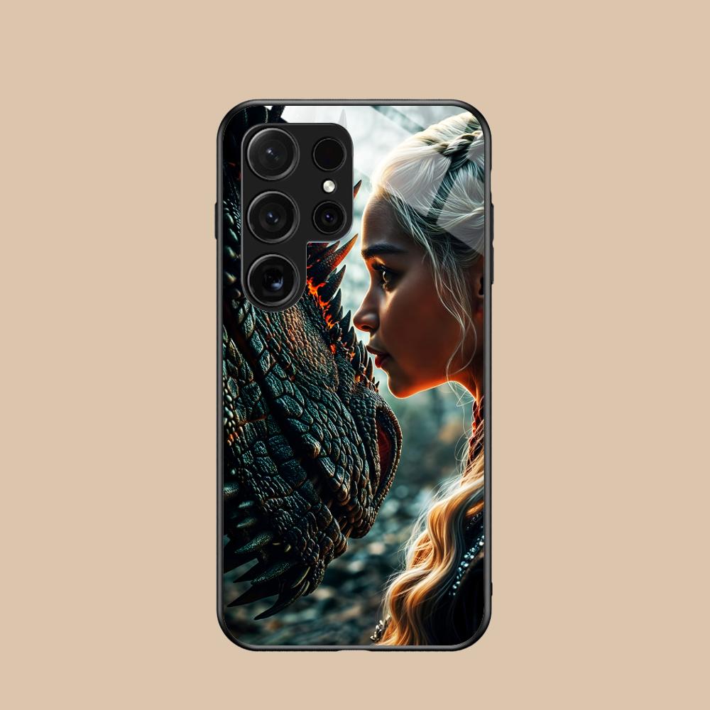 Dragon Queen Glass Mobile Phone Case for Samsung Galaxy S26 S25 S24 S23 S22 S21 S20 Note20 Plus FE Ultra Colorful Cover