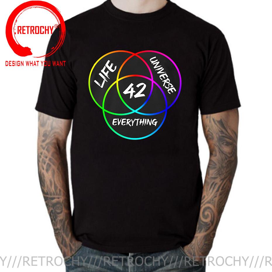 Men 42 The Answer To Life The Universe And Everything Douglas Adams T Shirt 100 Cotton Tops Crew Neck Tees Gift Idea TShirts