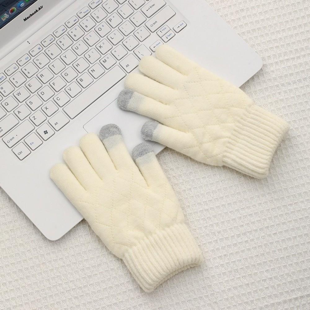 Cold Proof Knitted Gloves Thickened Plush Mittens Fashion Warm Gloves  Women Men