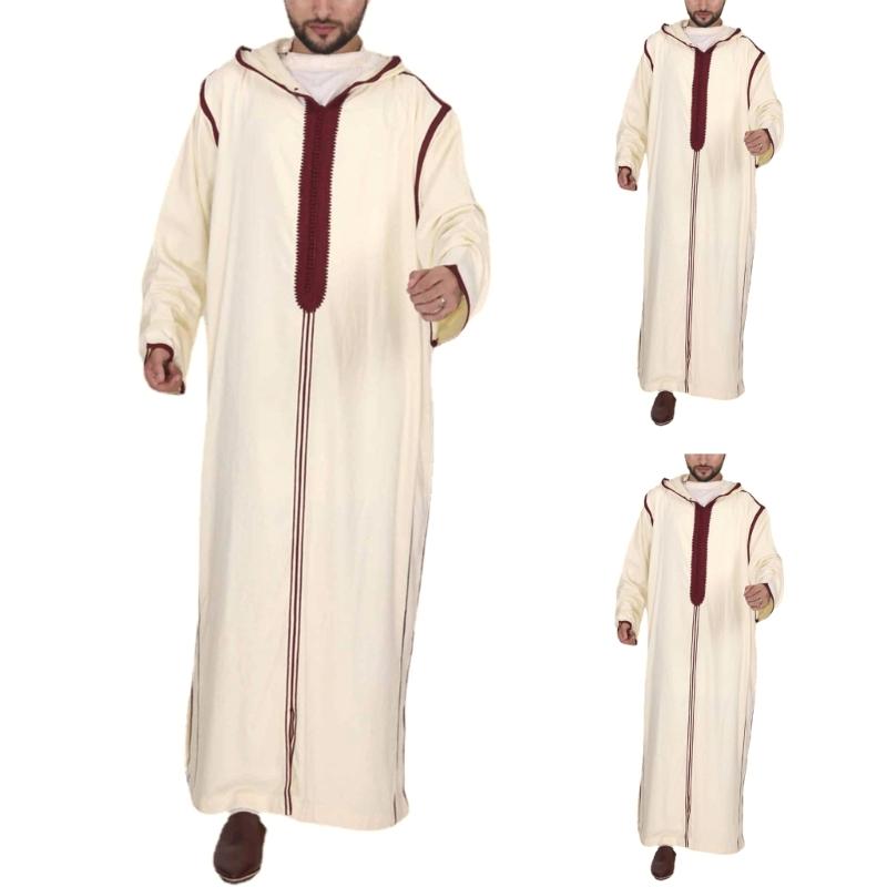 Herren Muslimische Roben Langarm Islamisch Naher Osten Dubai Thobe Saudi Arabien Robe
