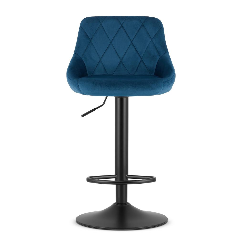 KAST Stool - Navy Blue Velvet / Black Base