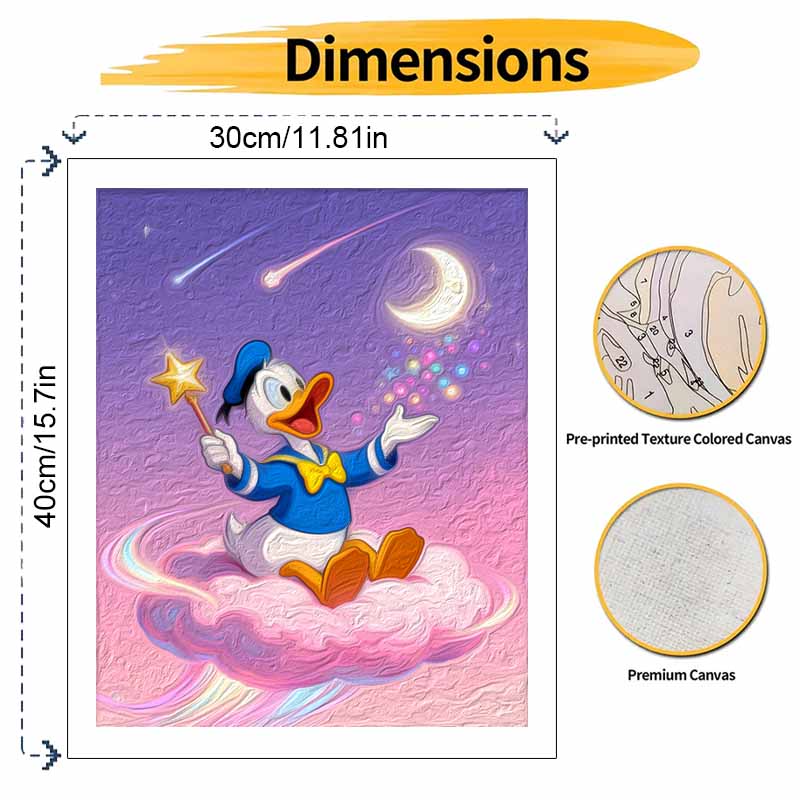 Disney Digital Oil Painting Art Kit Donald Duck Magic Cloud Handmade Coloring Painting Home Decor