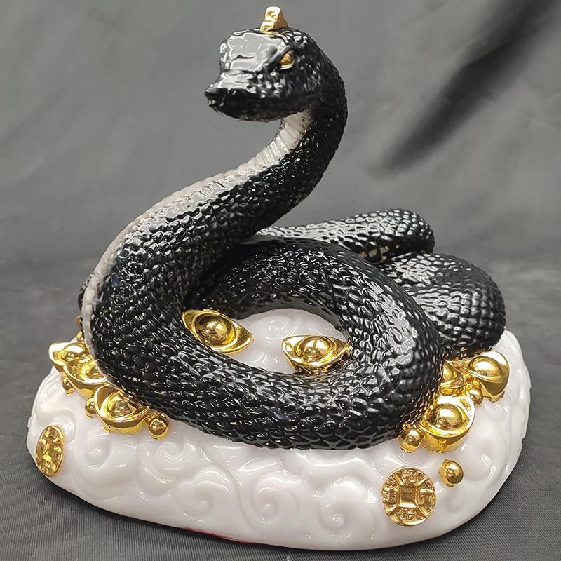1PCS Resin Modern Creative Biomimetic Animal Snake Front Desk Foyer Living Room Office Desktop Decoration High-end Gift