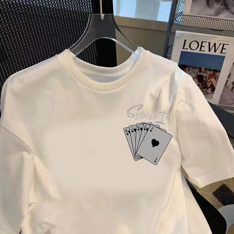 Summer Personalized Printed Short Sleeved T-shirt Loose Slimming Half Sleeved T-shirt Top Summer Top Half-sleeve