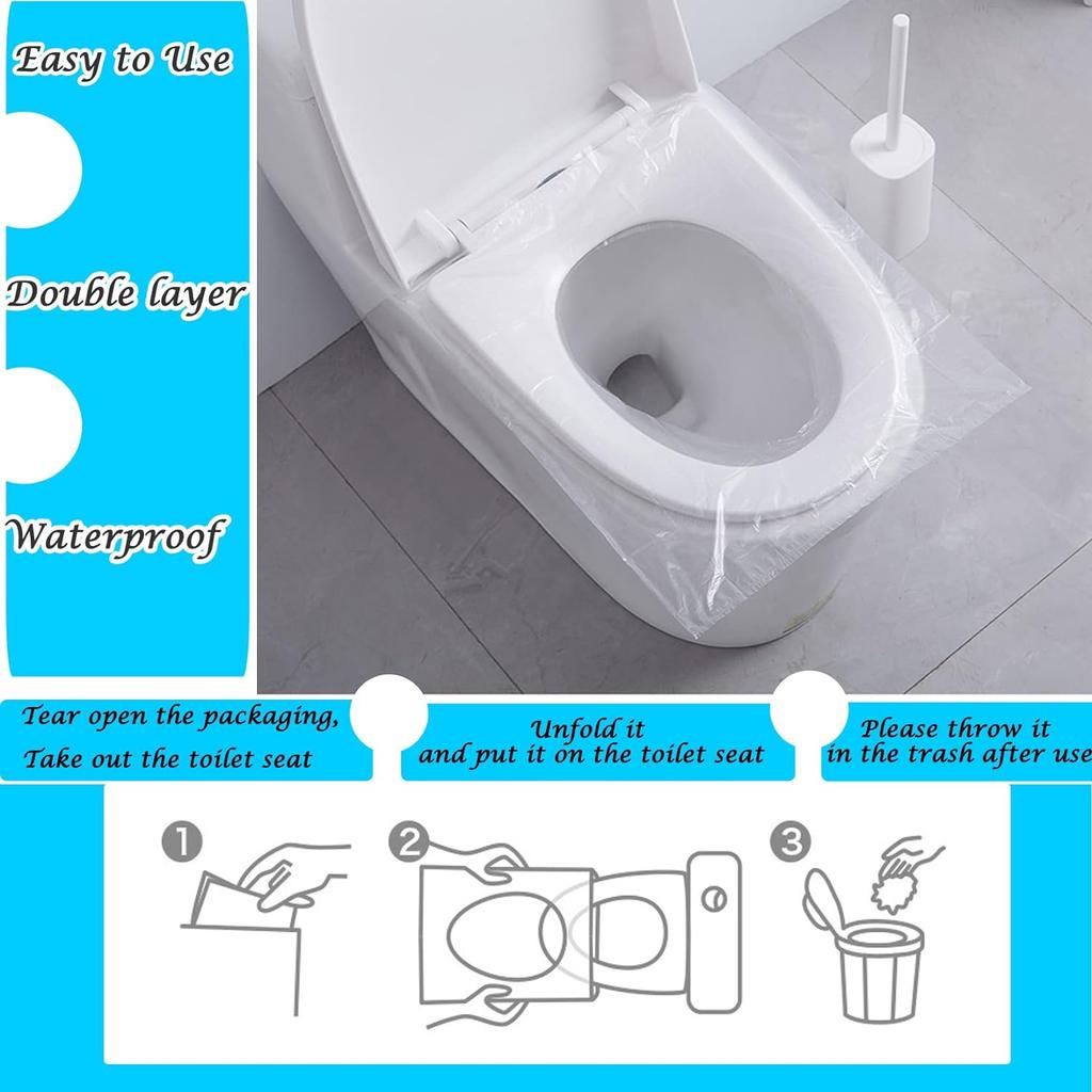 100 PCS Travel Disposable Toilet Seat Cover Individually Wrapped Fit for Kids Potty Training and Adult, Road Trips, Airports,Hot