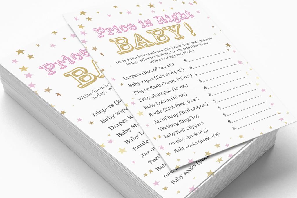 Inkdotpot 50-PackA  Baby WordA  ScrambleA  Baby ShowerA  Game Cards Confetti Star Gender Neutral Party Supplies-Fun Baby Shower