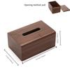 Solid Wood Desktop Tissue Box Living Room Household Black Walnut Paper Box