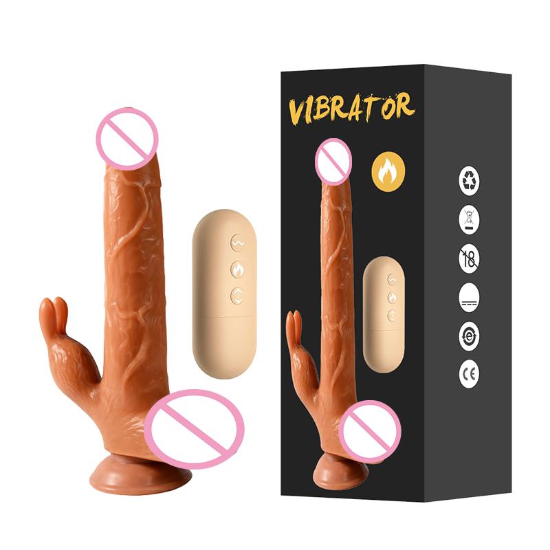 Realistic Dildo G Spot Vibrator Remote Control Strong Suction Cup Telescopic Heating 360° Swing Adult Sex Toy for Women Couple