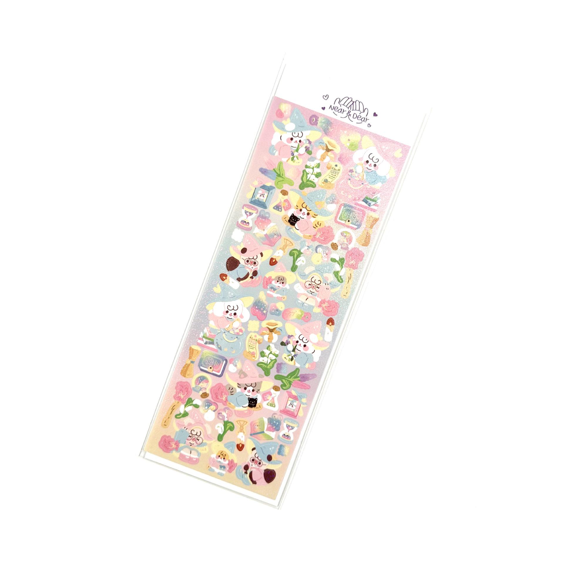 Korean Cartoon Animal Laser Stickers - Cute Diary Guka Style