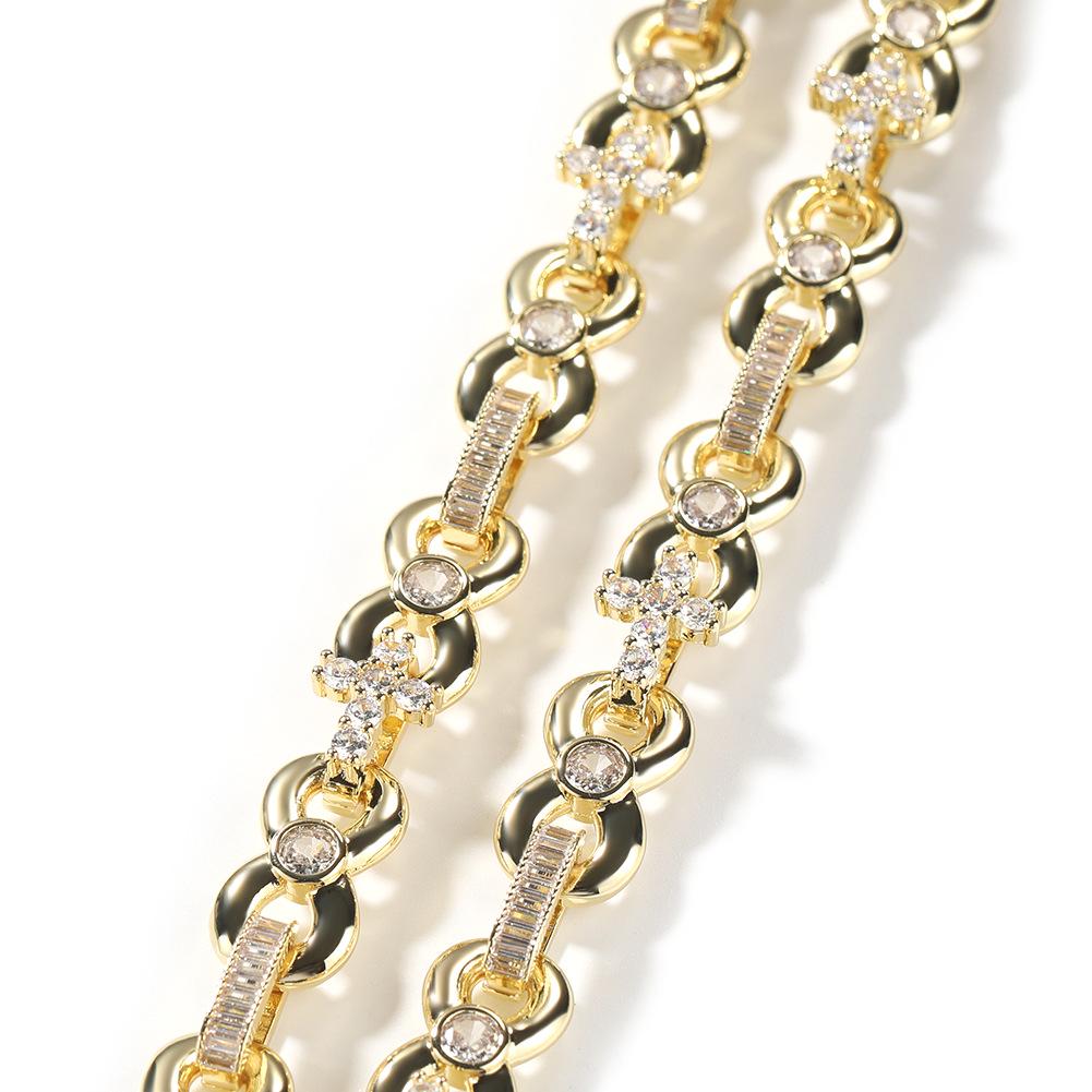 12mm Glossy Infinity Cross Necklace - European & American Hip Hop Style