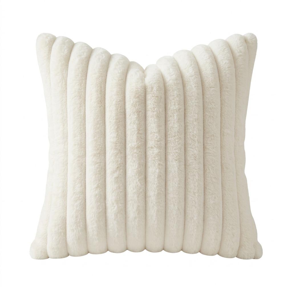 Imitation Rabbit Plush Pillowcase,Modern and Simple Home Decoration Pillowcase, Living Room Solid Color Sofa Cushion, Pillowcover