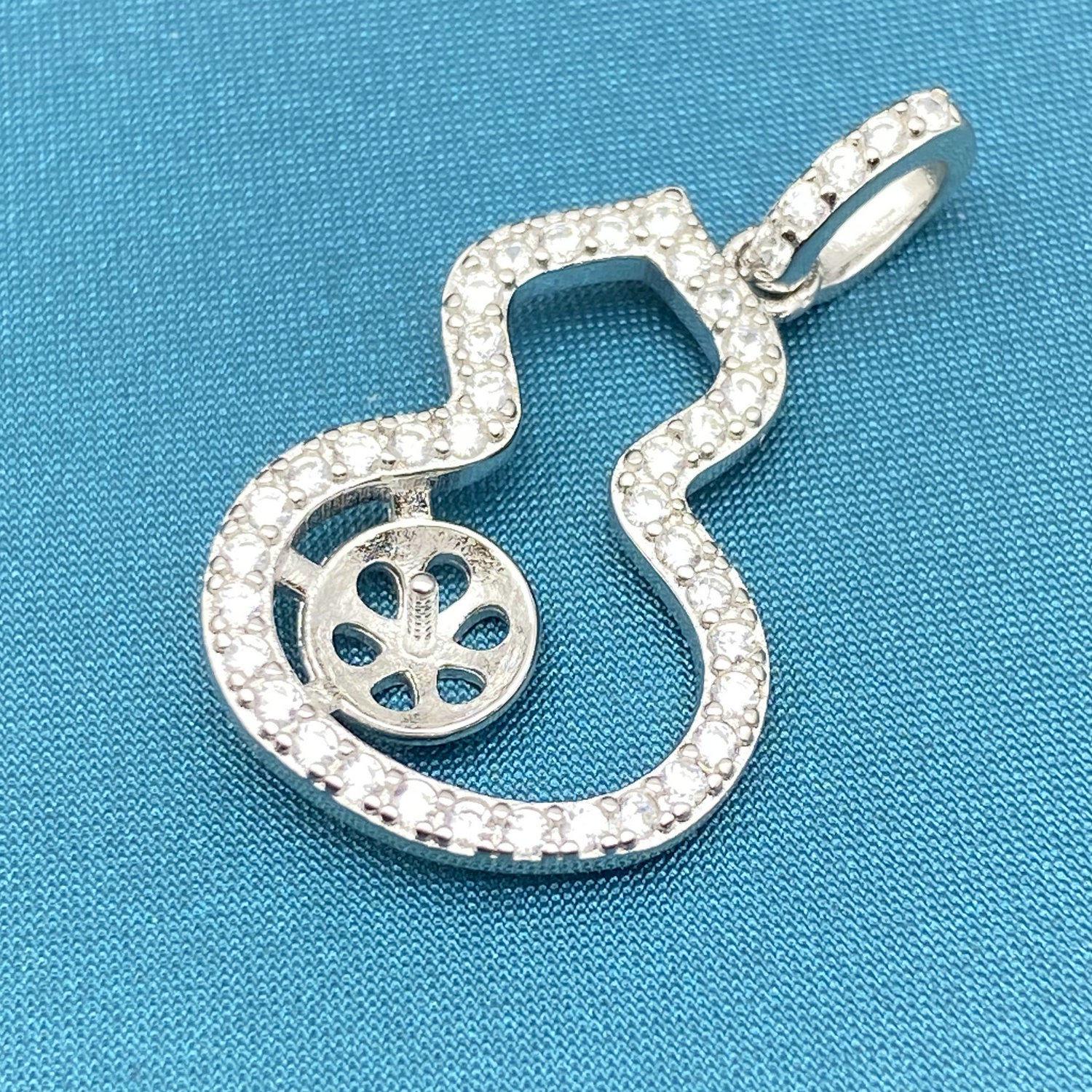 Amber Pearl Gourd Pendant Base for DIY Handmade Necklace