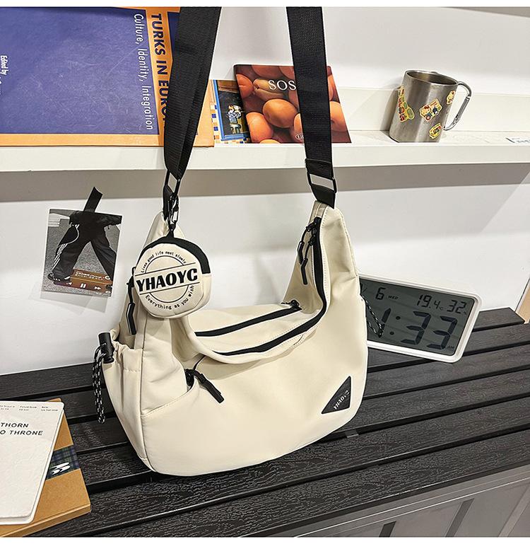School bag couple messenger bag casual large capacity trendy brand dumpling bag versatile tooling shoulder bag sports lazy wind niche bag