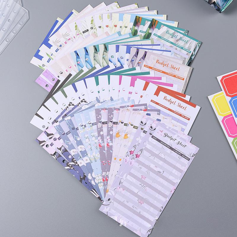 A6 Binder Budget Planner Organizer 6 Ring Binder Marble Envelopes Pockets And 12 Pieces Expense Budget Sheets