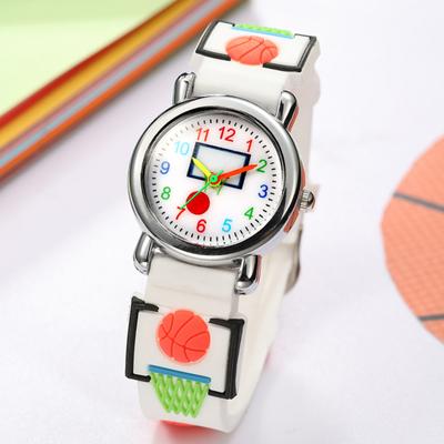 Multicolor Basketball Pattern Cute Boys Sports Girls Gift Adjustable Wrist Watch