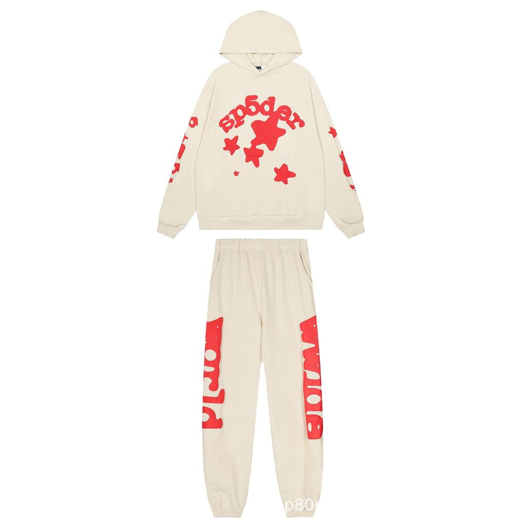 Americký trend Sp5der5555 Mikina s kapucí z froté látky se pavučinou