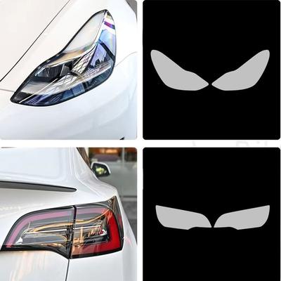 PPF Car Headlight Protective Film Headlamp Tint Taillight Smoked Black TPU Sticker for Tesla Model 3 - Accessories