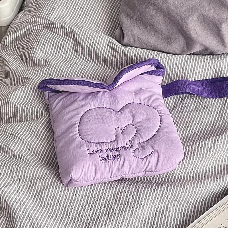 

1 шт. Милая студенческая сумочка для помады для девочек, корейская модная сумка для хранения гигиенических салфеток, портативная сумка большой емкости для ключей и монет фиолетовый