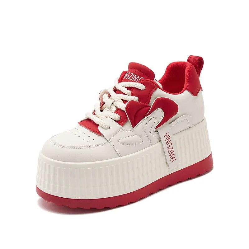 

Fujin 8 см из микрофибры, весенне-осенняя обувь, массивные кроссовки на платформе, женская повседневная обувь на танкетке, женская мода, скейтбординг 35