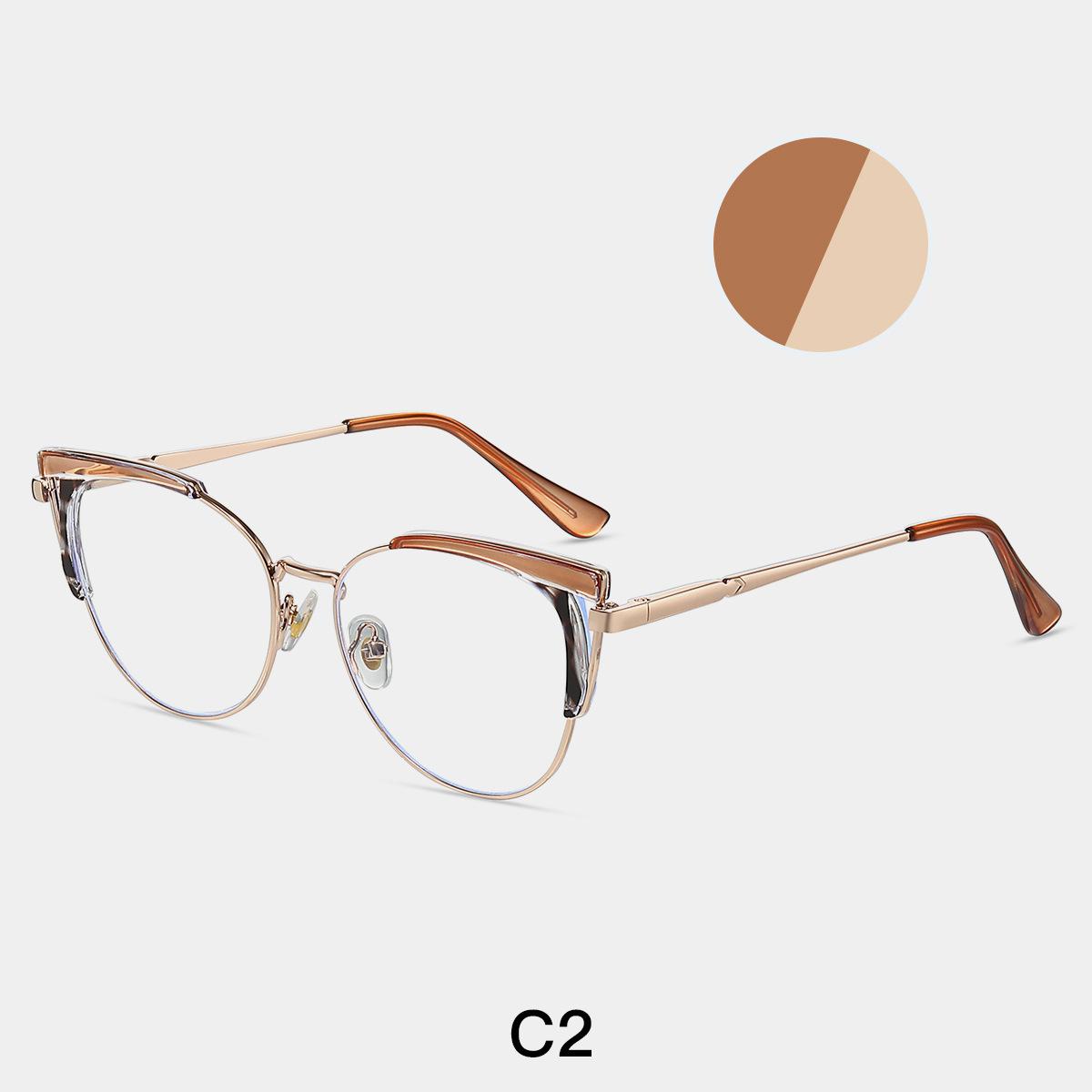 TR90 Classic Transparent Computer Glasses Frame Women Fashion Metal Spring Hinge Eyewear Anti Blue Light Cat Eye Reading Glasses 0