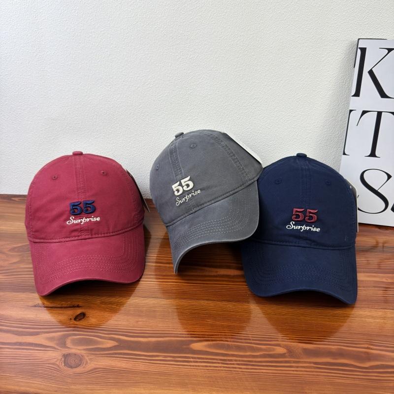 New letter embroidery showing face small soft top baseball hat men's and women's niche personality versatile sunshade cap