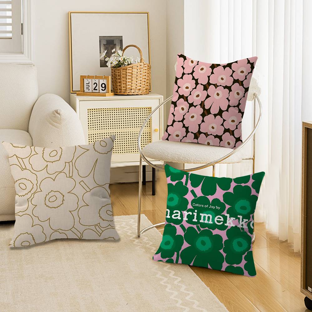 Marimekko-U-Unikko Blumen Kissen Geschenke Heimbüro Einrichtung Schlafzimmer Sofa Auto Kissenbezug Hülle 45X45cm