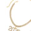 Pendant Rhinestone Necklace, Link Chain Women Necklace Decor for Party Birthday Wedding