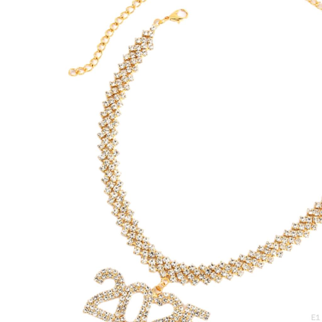 Pendant Rhinestone Necklace, Link Chain Women Necklace Decor for Party Birthday Wedding