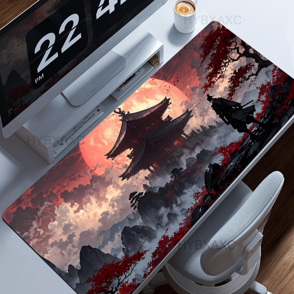 Samurai Warrior Mouse Pad Gamer Computer Accessories Keyboard Table Mat Large Hybxaxc Company Gaming Laptop Desk Accessory Pc