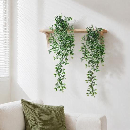 Realistic Artificial Plants for Bedroom Hanging Indoor Home Decor, Plastic Potted Office Living Room Kitchen Bathroom Wall Decoration, No Maintenance