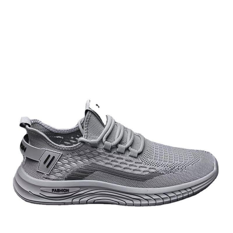 New Flying Woven Shoes Trendy New Running Shoes Soft Sole Comfortable Casual Shoes Foreign Trade Trendy Shoes Mesh Breathable Men's Shoes