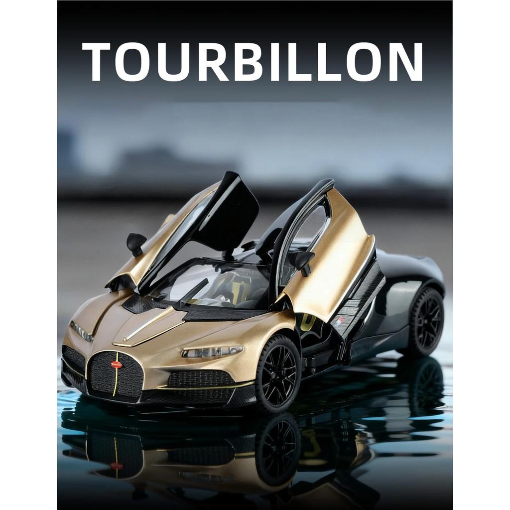 1/24 Bugatti Tourbillon Chiron Alloy Sports Car Model Diecast Metal Racing Super Vehicles Car Model Simulation Sound and Light Kids Gift