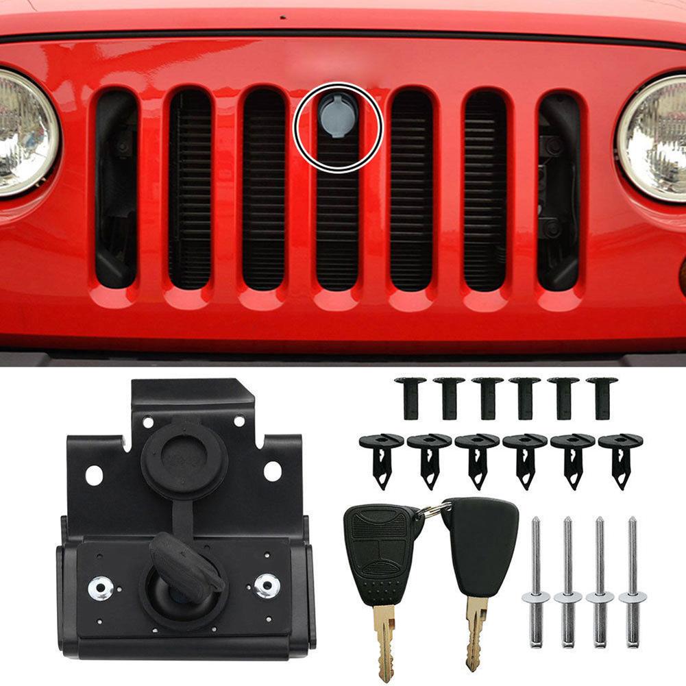 Buy Car Hood Lock Engine AntiTheft Lock For Jeep Wrangler JK 0718