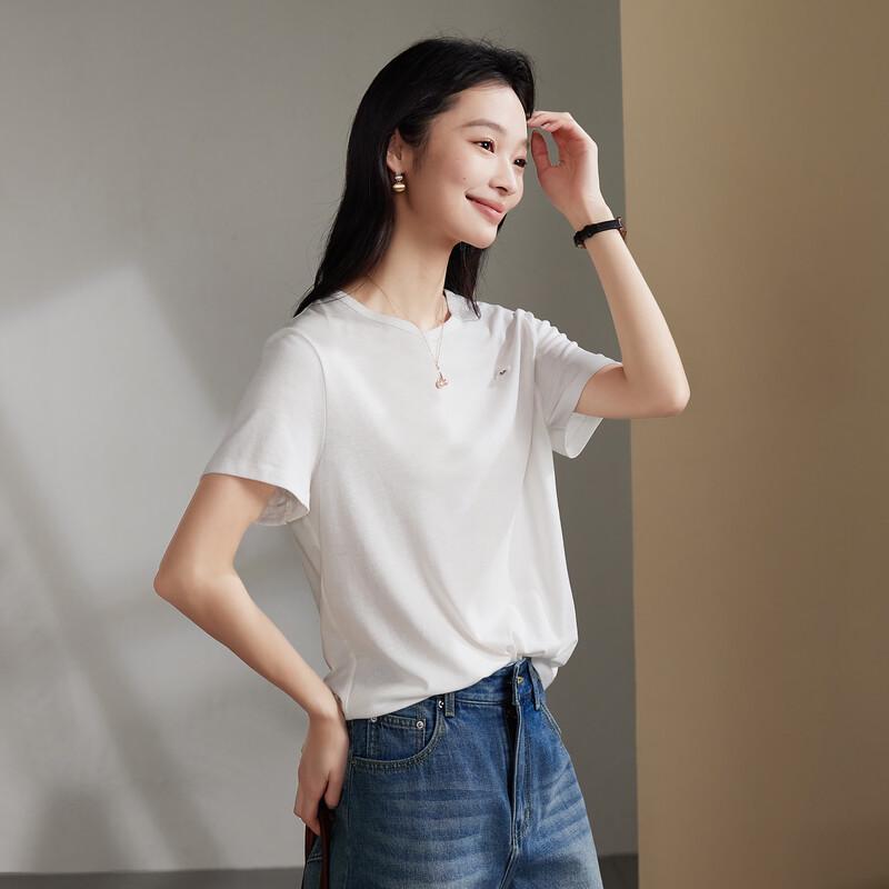 SOFSIL Women s Loose Fit Solid Color Short Sleeve T-Shirt M