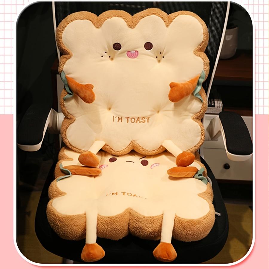 1pc Comfortable Cartoon Toast Seat Cushion Perfect Anti-Fatigue Pillow For Home & Office Seating