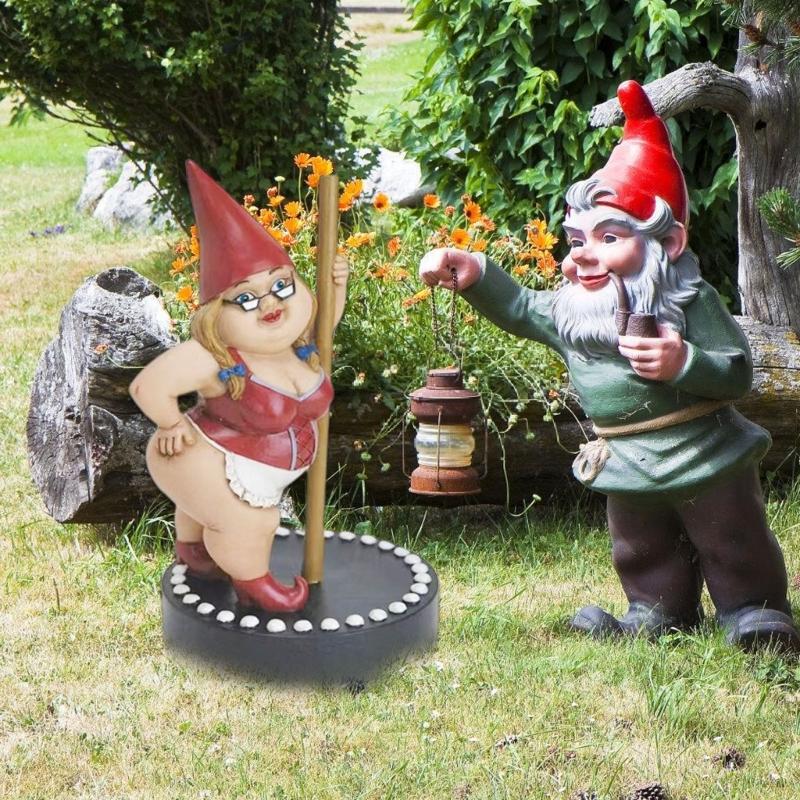 Humorystyczne krasnale ogrodowe Rzeźby żywiczne Słupki Tancerka Figurka Nieodpowiedni Prezent na Biurko lub Półkę Dekoracje