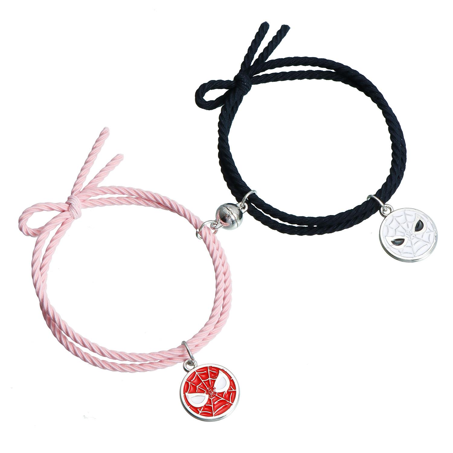 

Magnet attraction bracelet for boyfriend, couple, red and white Spider-Man, a pair of girlfriends, student bracelets, commemorative gifts