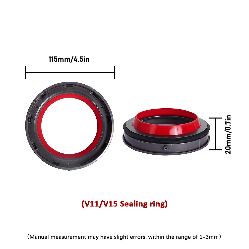 Sealing Ring And Base Lid for Dust Bin Top Fixed Dust Cup Replacement Part for Dyson V6 V7 V8 V10 V11 V12 V15 Vacuum Cleaner