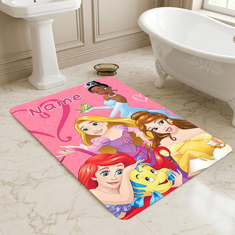 Custom Name Princess Party Living Room Non-Slip Area Rug Soft Carpet for Bedroom Kids Playroom Sofa Office Home Decor Doormat