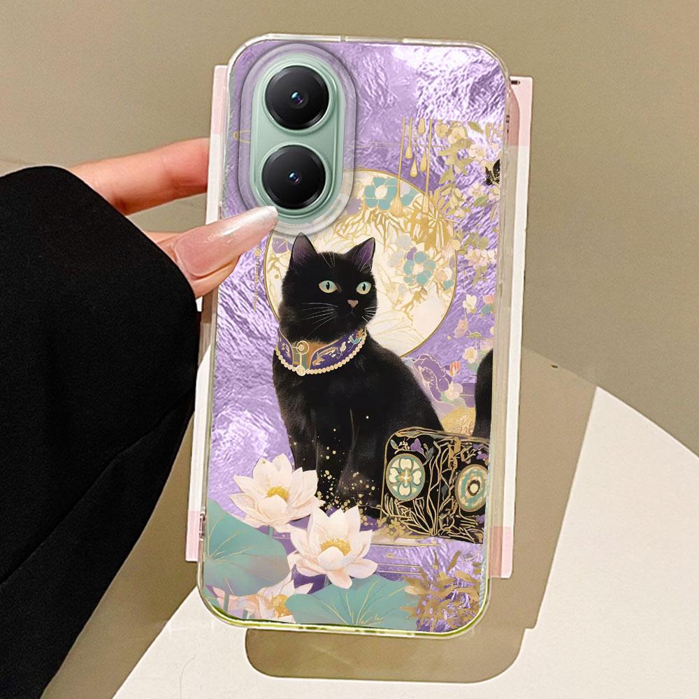 

Чехол для телефона с текстурой ледника Lucky Purple Cat для Xiaomi Poco X5 X7 M6 Pro X6 X3 NFC C75 C71 C65 C61 M5S Силиконовая задняя крышка Redmi Note 10S белый