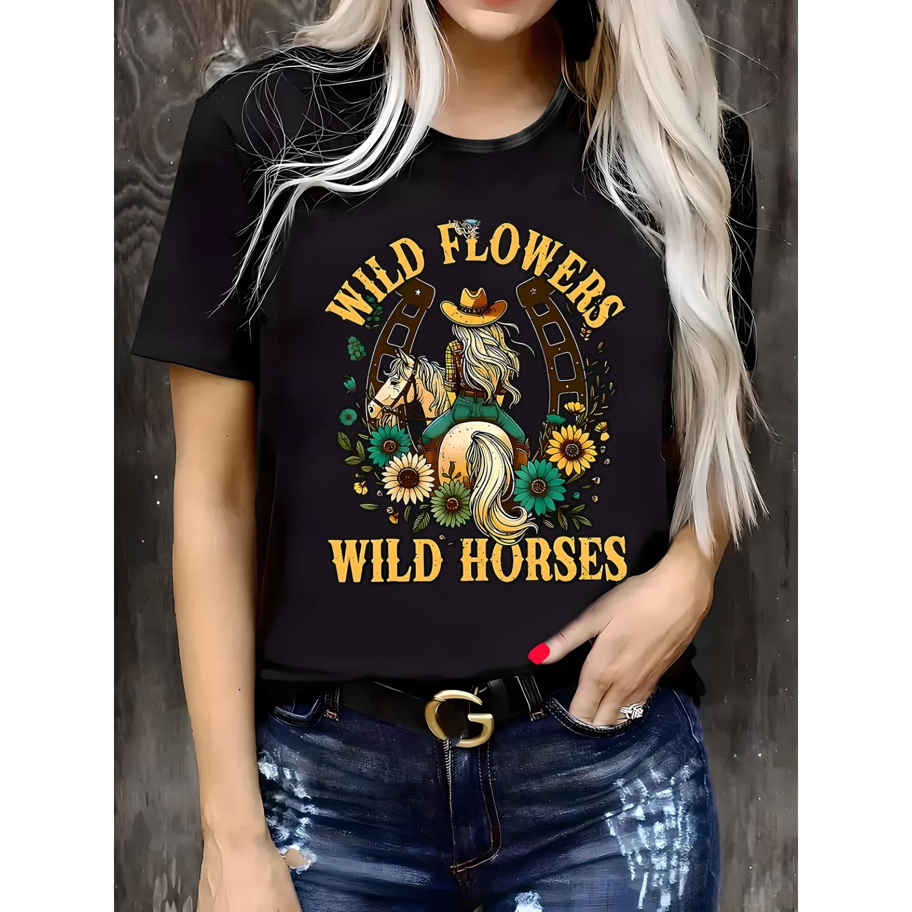 

Women s Casual T-Shirt, Round Neck,Yellow Flower Pattern Comfortable Top for All Seasons Women Clothes XXL чорний