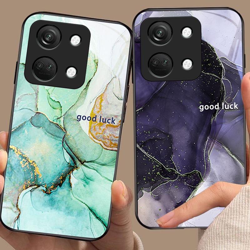 Model Marmură Pentru OnePlus Nord 3 5 6T 7 Pro 8 12 10T Reno8 Lite 5G 10R Nord N30 Carcasă Dură Sticlă Securizată Carcasă Telefon Negru