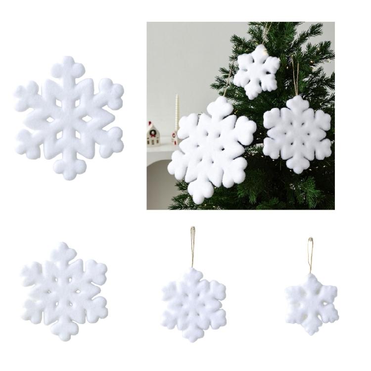 Soft-Furred Snow Crystalloid Christmas Tree Multiple Purpose Celebratory Adornment Environmentally Safe Design for Winter Festivities