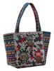 Pleasure Tote Bag, Black, 22cm H X 36cm W X 14cm D, Handle Height 19cm, Ethnic Owl Tote Bag, K12768