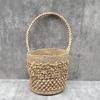 25 Französische Raffia Handgewebte Tasche Damen Schultertasche Beuteltasche Ausländischer Stil Urlaubsstrohtasche