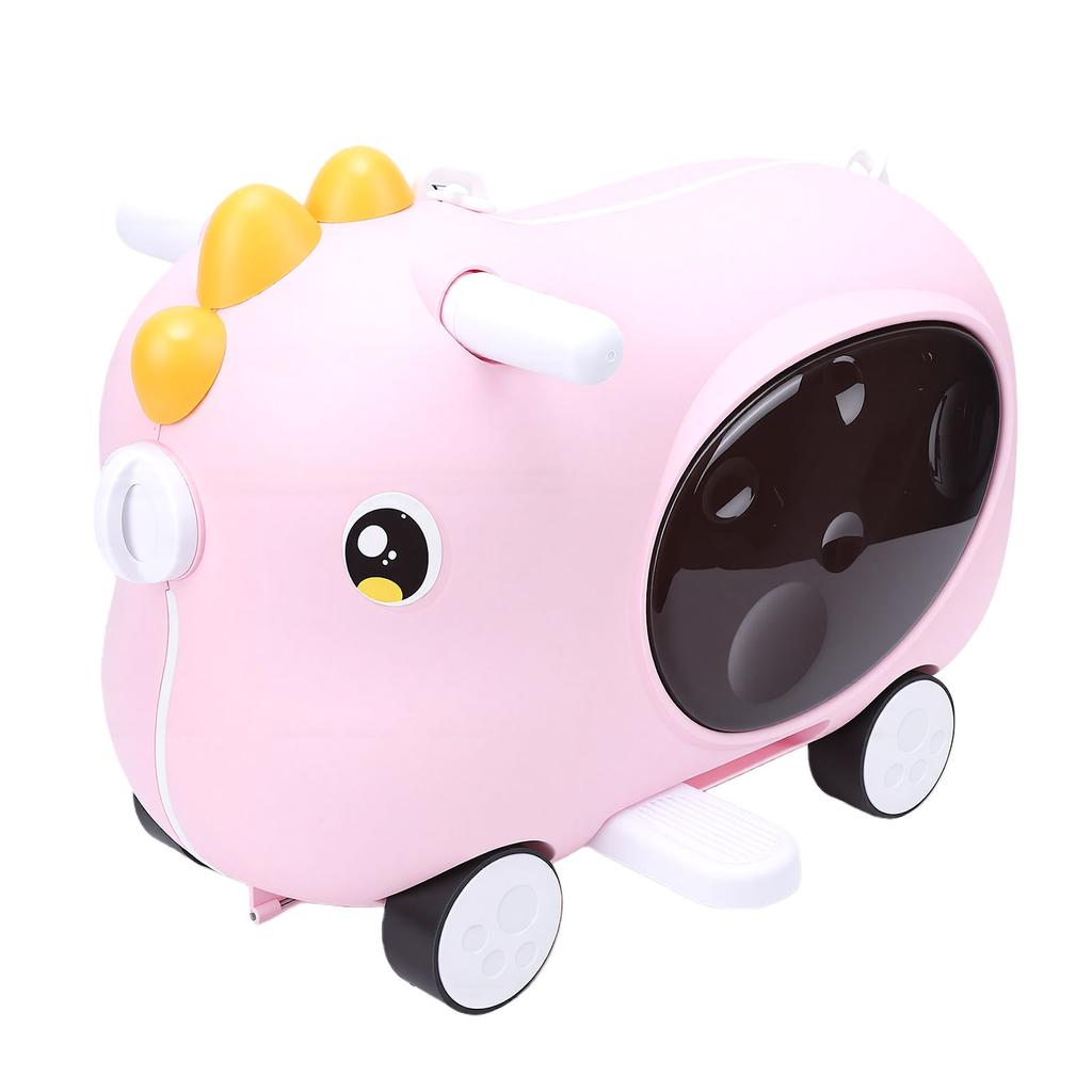 Kinder Mitfahrkoffer mit klappbarem Pedal Leichter Kinderkoffer Reisekoffer für Jungen Mädchen Pink