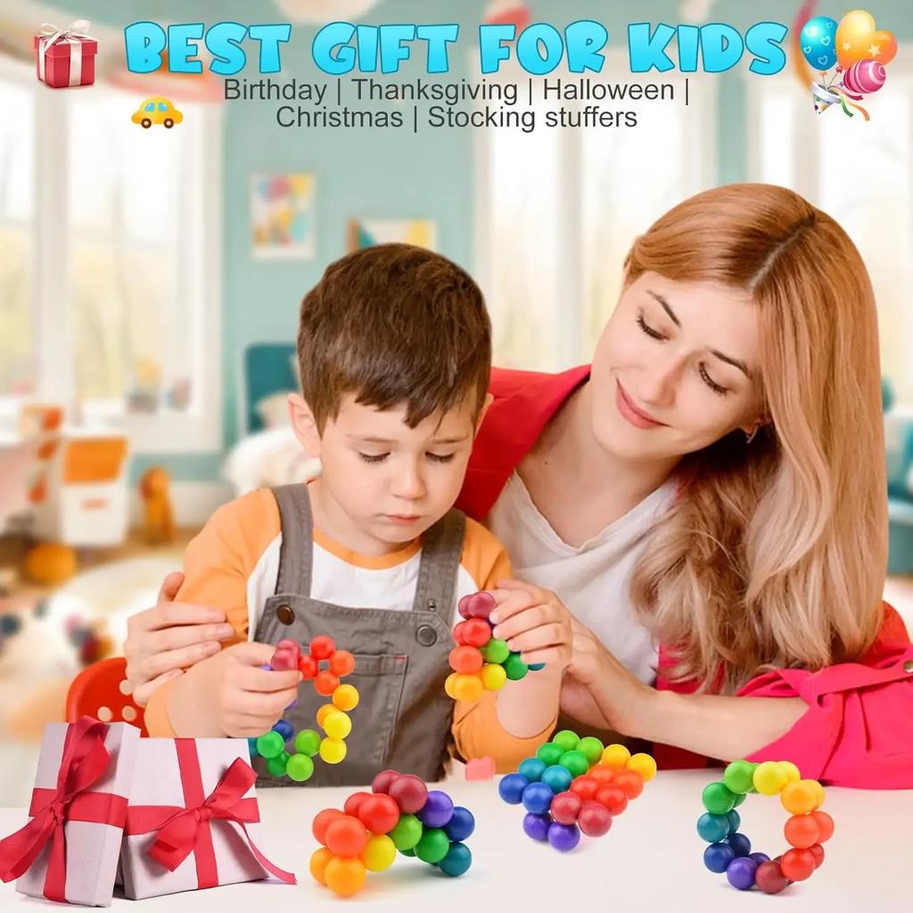 Sensory Fidget Toys  Fidget Ball Autistic  Cool Desk Toy Calm Down Travel Airplane Toys Stuffers Gift for Kids Girls