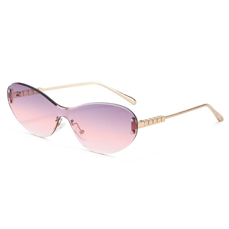 

High-quality Rimless Cat Eye Metal Material Sun Glasses Women s Men s Artistic Sense Brand Sun Eyeglasses Outdoor Driving Use Lady Man Eyewear UV400